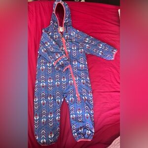 Patagonia Kids Footie - Blue and Pink Geometric